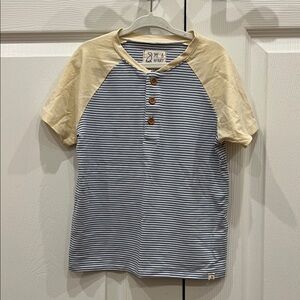 ME & HENRY Striped T-Shirt Blue White Tan Boys Size 4-5 Years